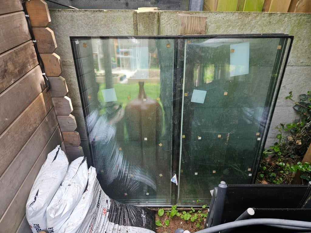 Glazen ruiten: 1 nieuw en 1 gebruikt (HR dubbelglas), Ophalen, Gevelraam of Ruit, 80 tot 120 cm, 120 tot 160 cm