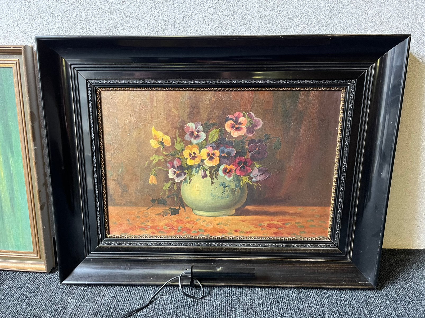 Schilderij met kleurrijke bloemen in vaas, Ophalen