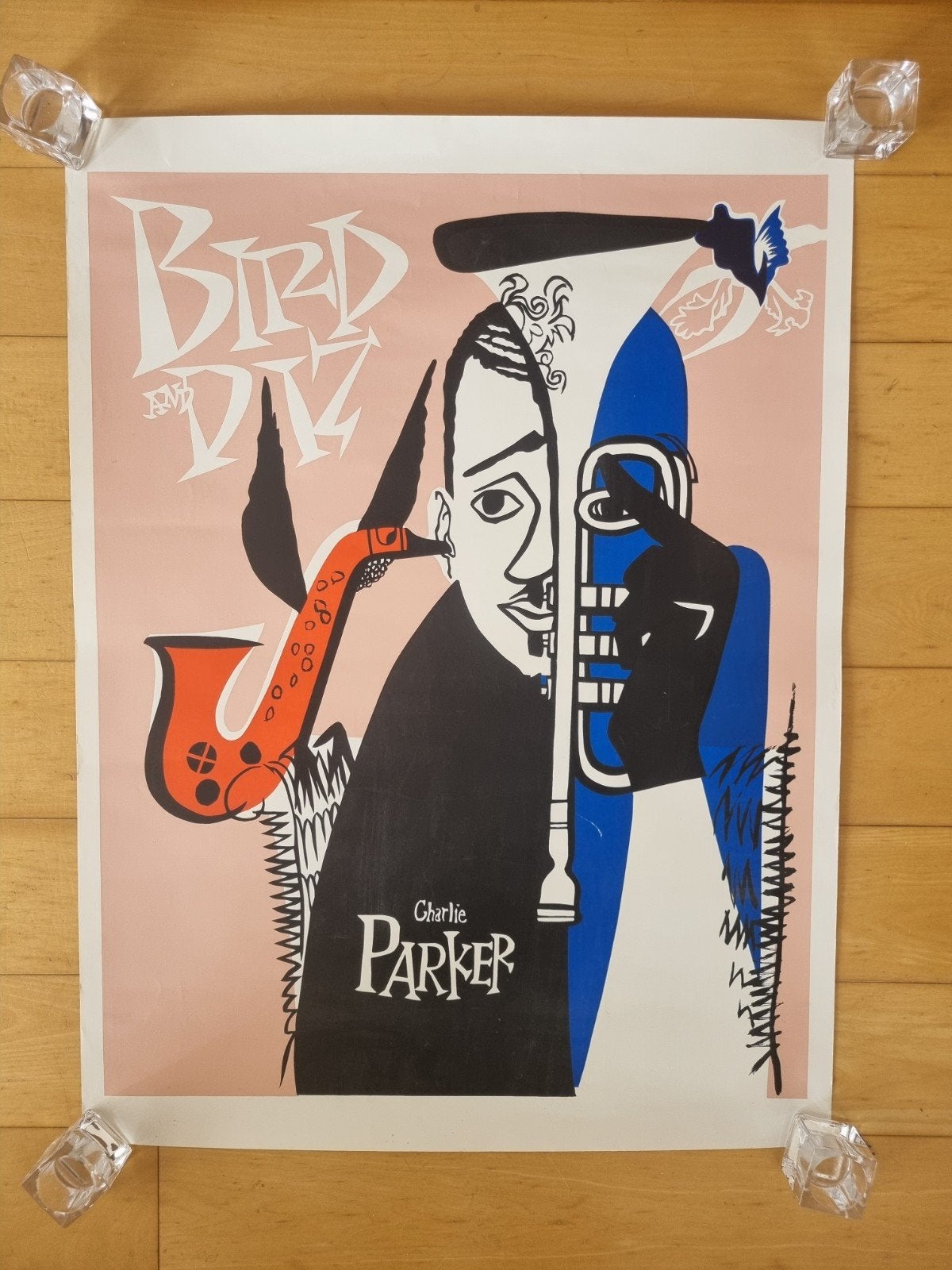 Bird and Diz zeefdruk poster, Ophalen, Rechthoekig Staand, Zo goed als nieuw, A1 t/m A3