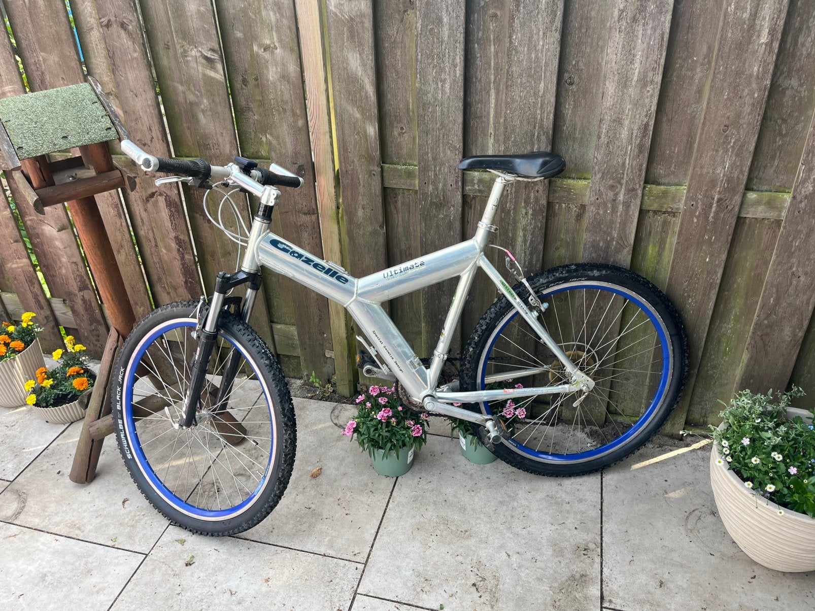 Gazelle y frame mountainbike 26 inch, Ophalen, 24 inch of meer, Gebruikt, Velgrem