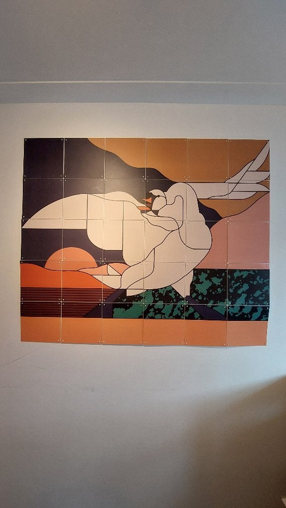 IXXI wanddecoratie – De bedreigde zwaan – 120  100 cm, Huis en Inrichting, Ophalen, Meerkleurig, 100 cm, Zo goed als nieuw