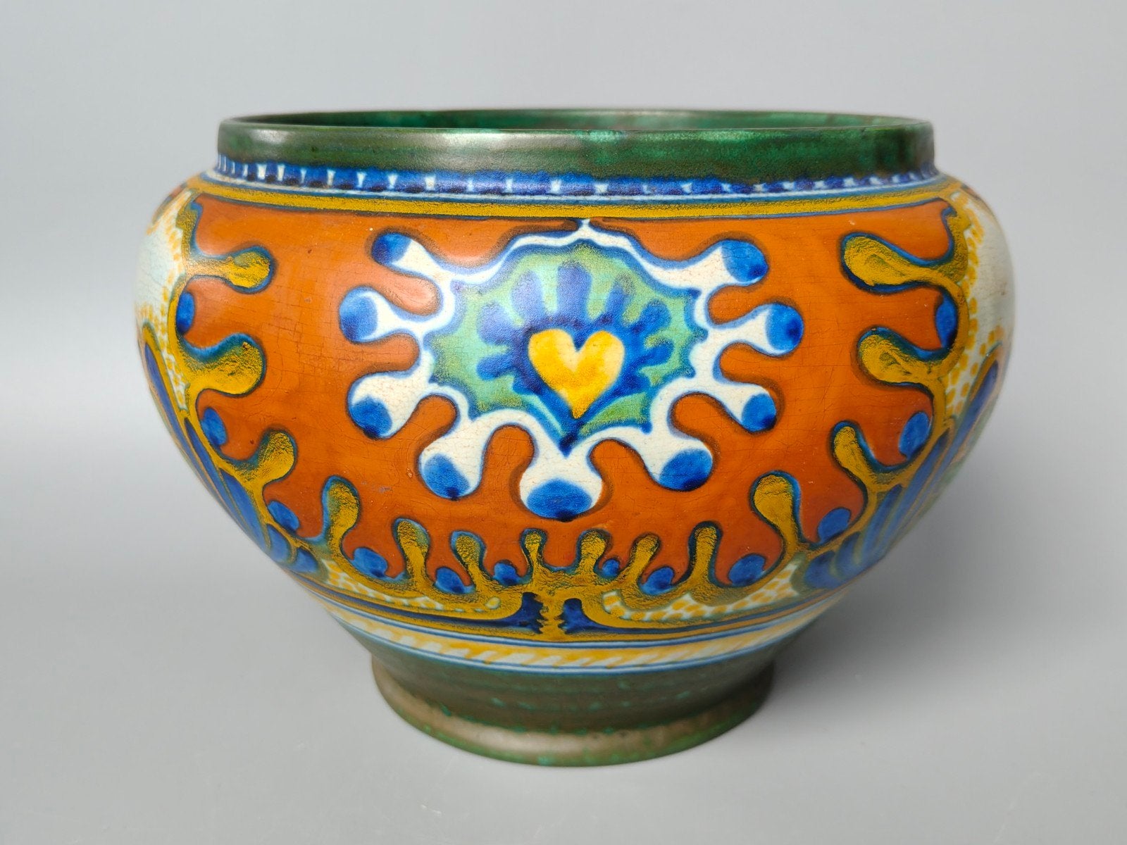 Grote Cachepot Plateel Bakkerij Zuid Holland decor Rhodian, Antiek en Kunst, Verzenden