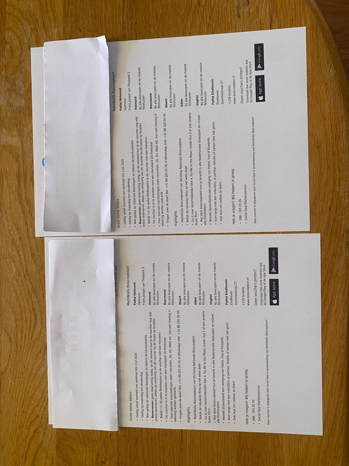 2 bioscoopvouchers,bijna gratis, Twee personen, Madiwodo-kaartje
