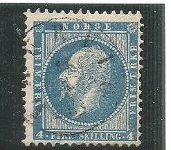 Noorwegen Mi. 4, Postzegels en Munten, Postzegels | Europa | Scandinavië, Ophalen of Verzenden, Noorwegen, Gestempeld