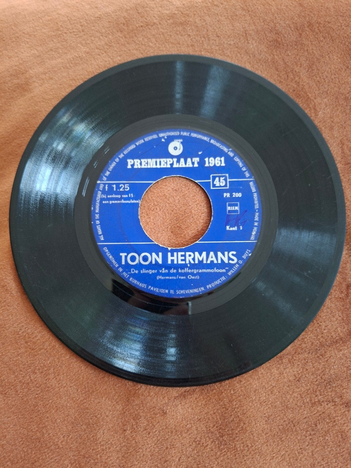 Toon Hermans / Wim Kan - Premieplaat 1961 (7 inch vinyl), Cd's en Dvd's, Vinyl Singles, Ophalen, Gebruikt, Originele persing, 7 inch