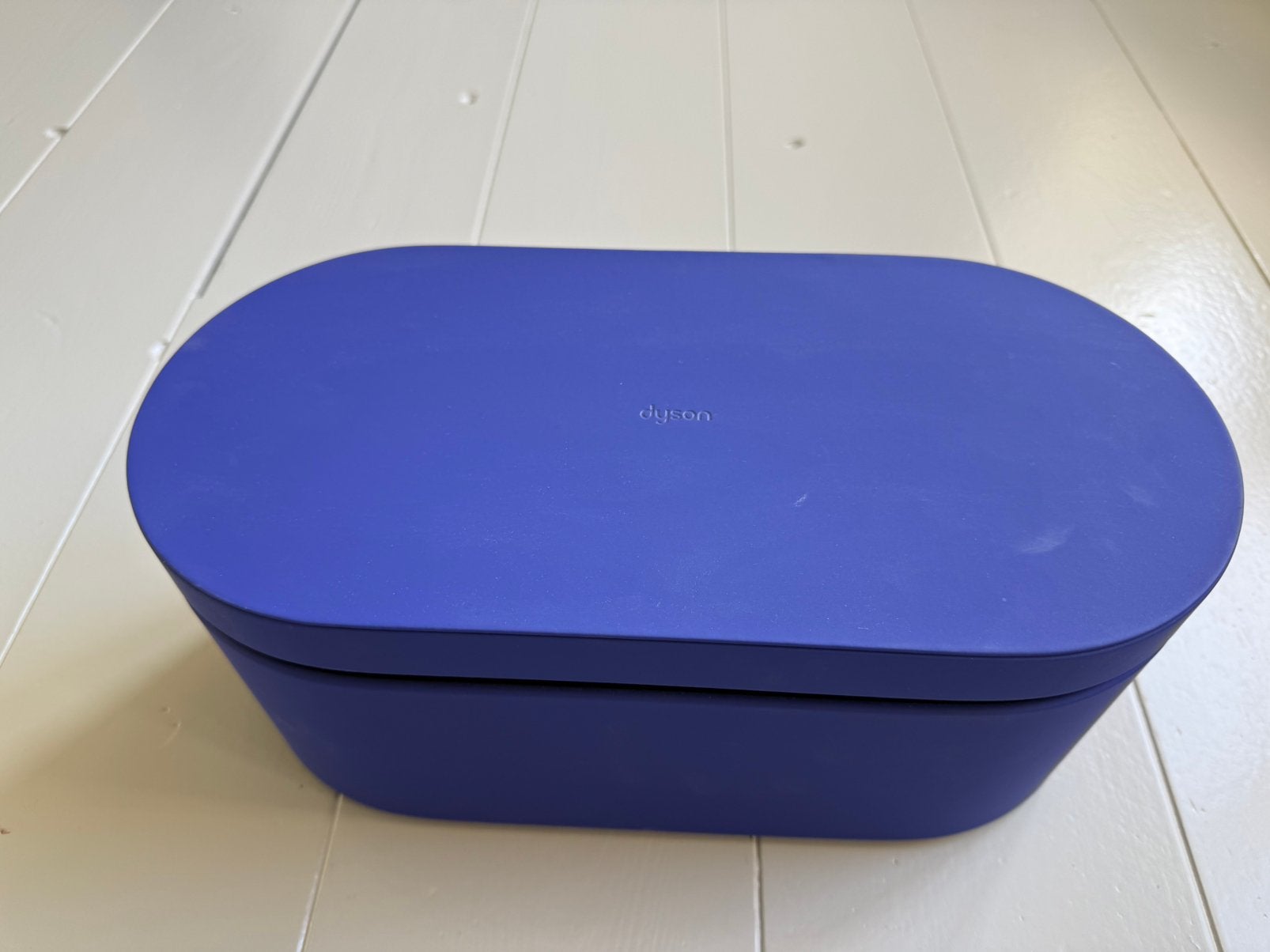 Dyson Airwrap opbergdoos Vinca Blauw met 3 opzetstukken, Ophalen of Verzenden, Zo goed als nieuw, Föhn of Haardroger