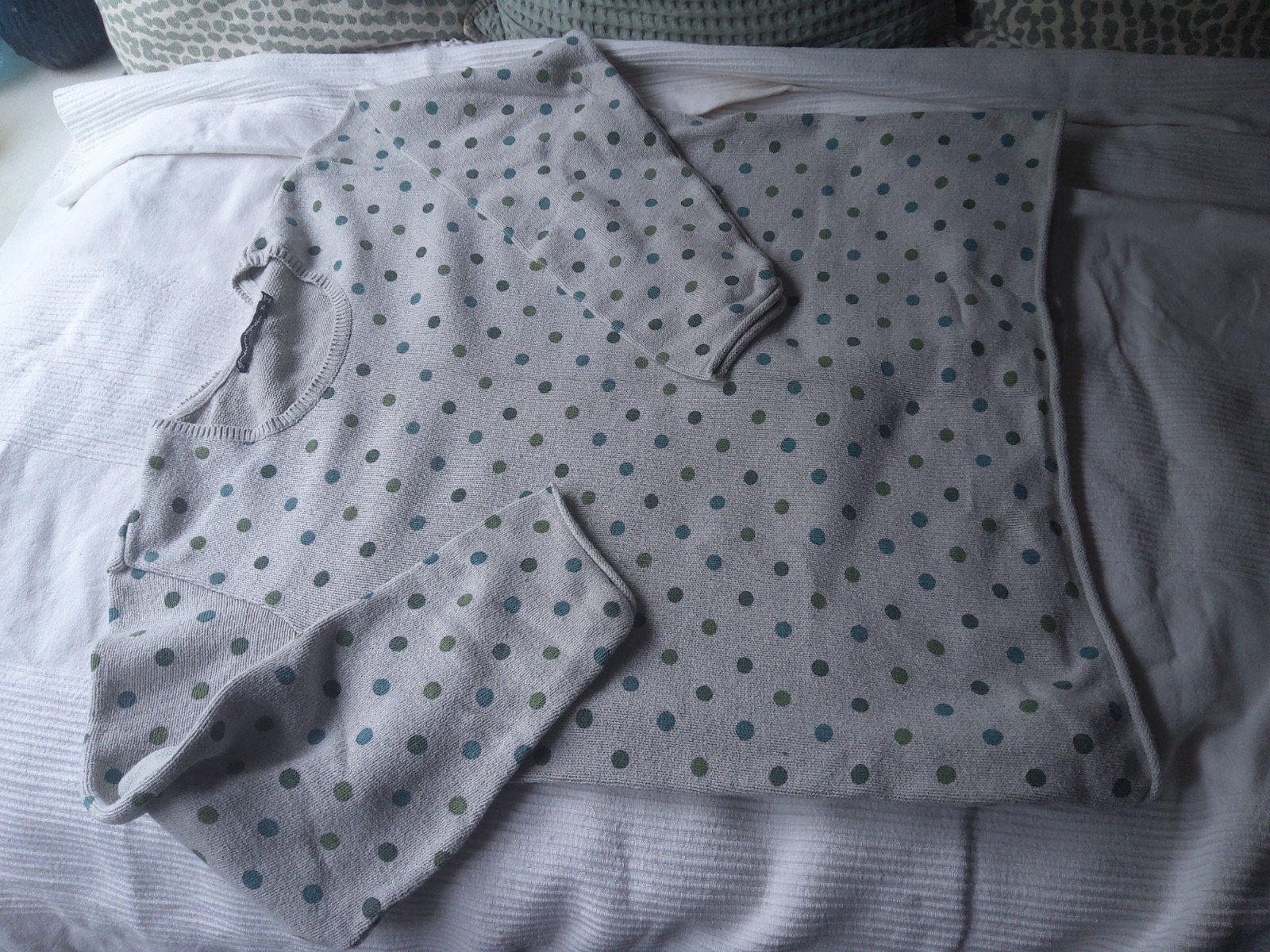 Gudrun Sjoden, trui, XL, grijzig met stippen, katoen., Ophalen of Verzenden, Zo goed als nieuw, Maat 46/48 (XL) of groter, Groen