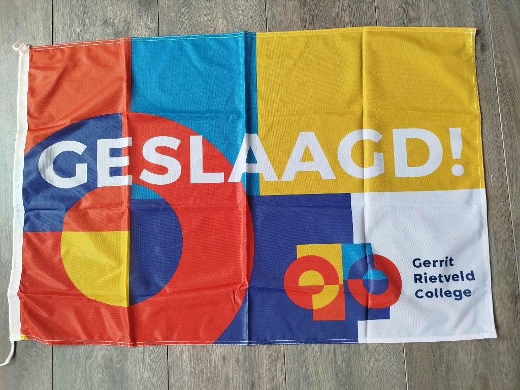 Vlag Geslaagd Gerrit Rietveld College (Utrecht), Ophalen of Verzenden, Nieuw