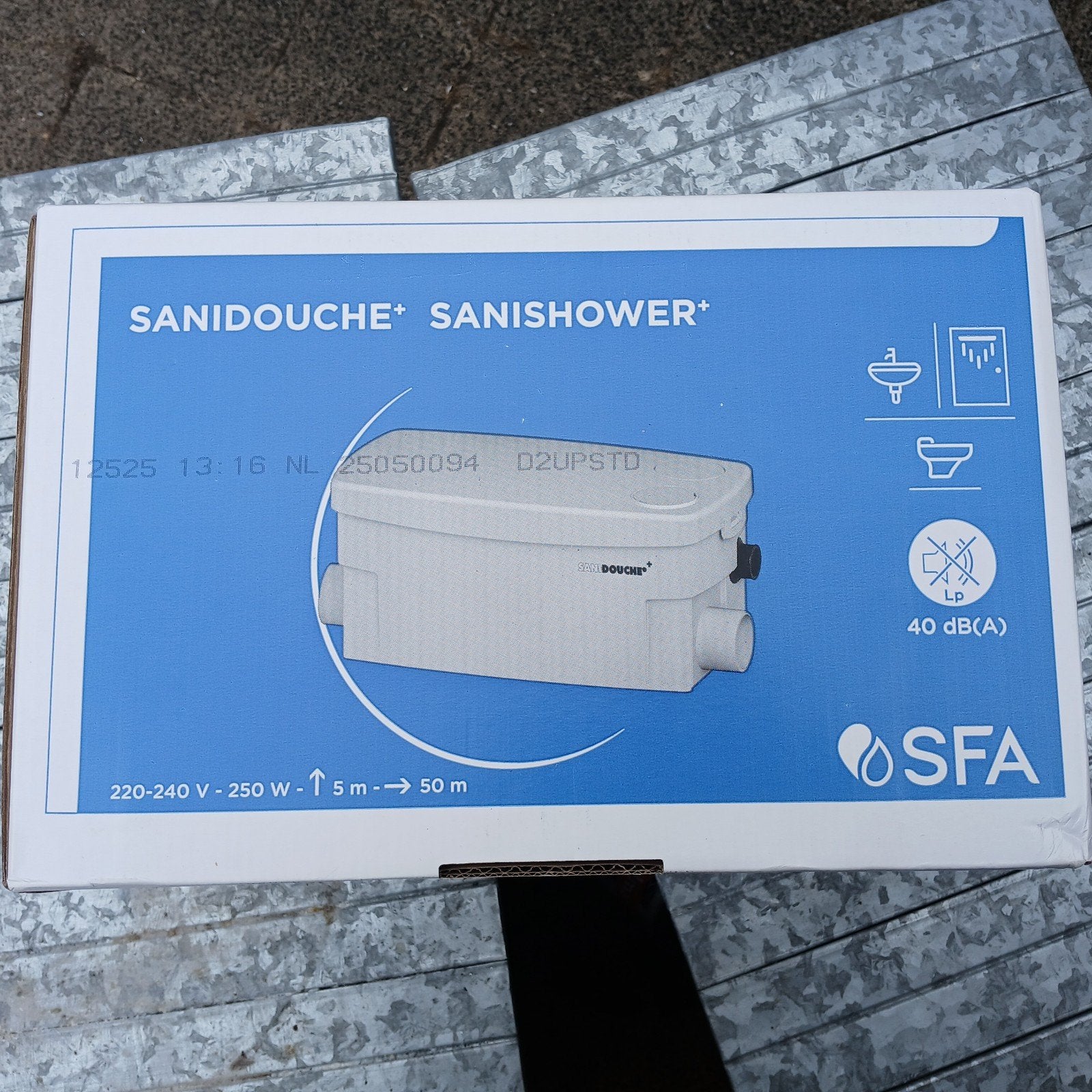 Sanidouche+ Sanishower+ Afvoerpomp voor douche en wastafel, Ophalen, Nieuw, Douche