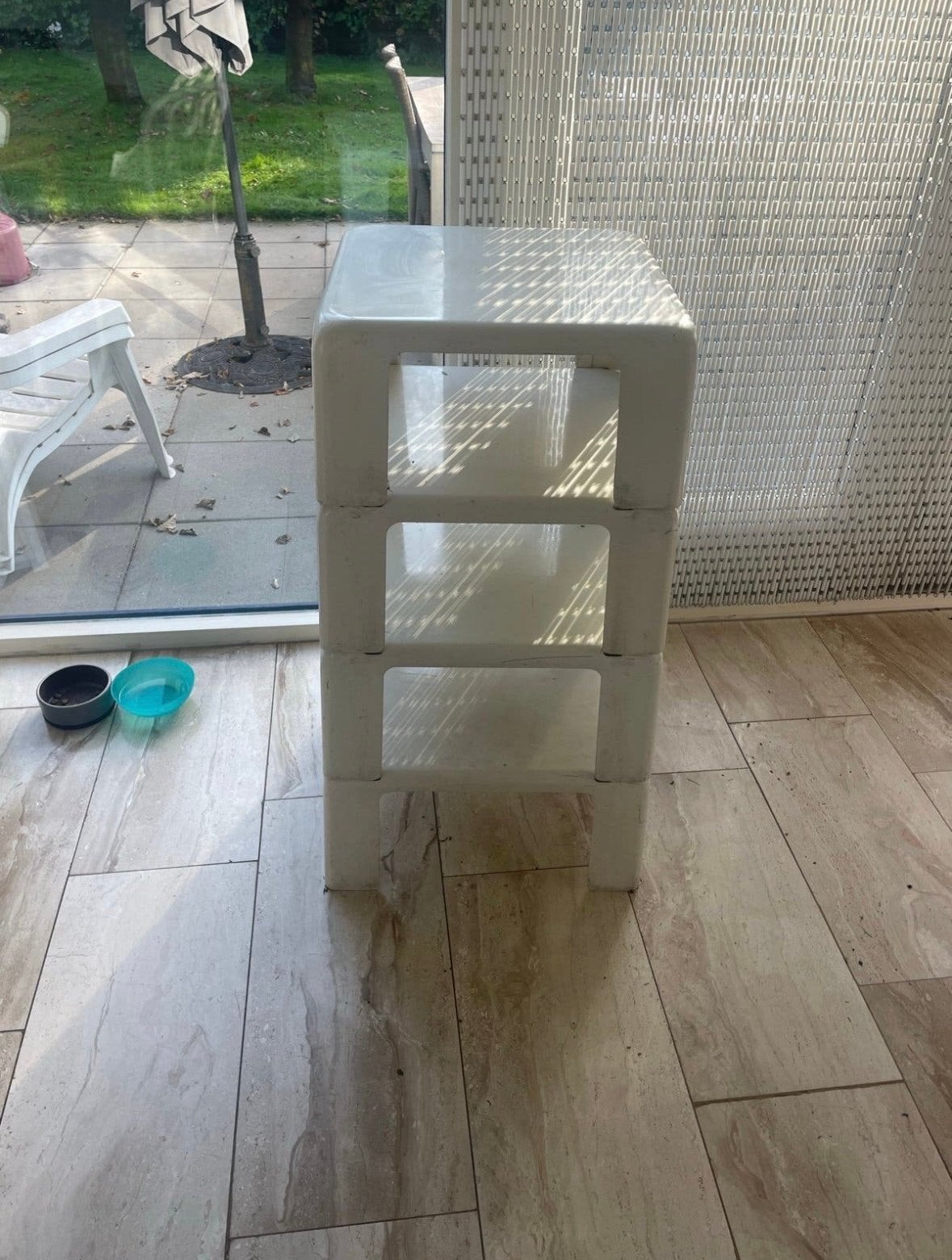 Vintage Mario Bellini fiberlite mod 4 bijzettafeltjes, Ophalen, Gebruikt