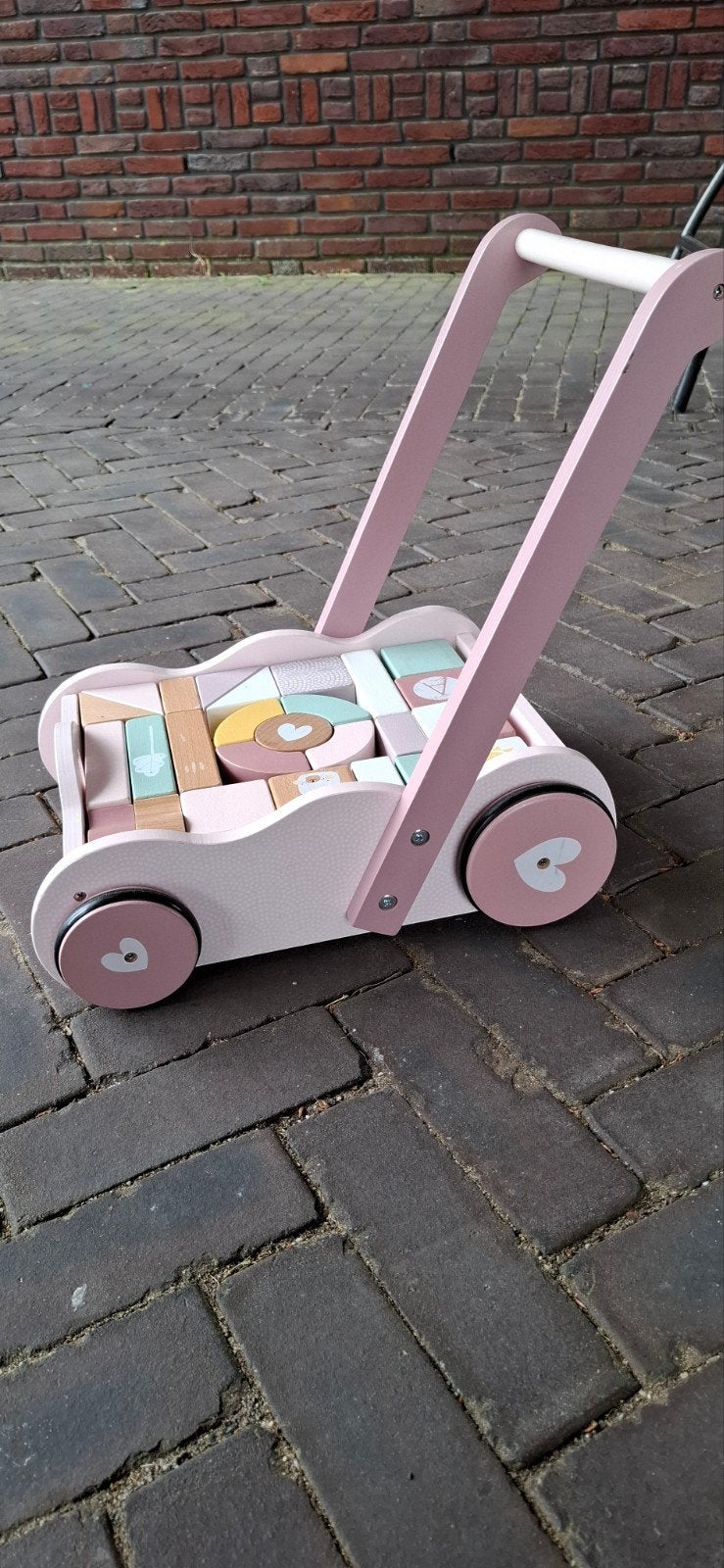 Little Dutch Blokkenkar - Zo goed als nieuw en compleet, Ophalen, Zo goed als nieuw, Duw- of Trekspeelgoed