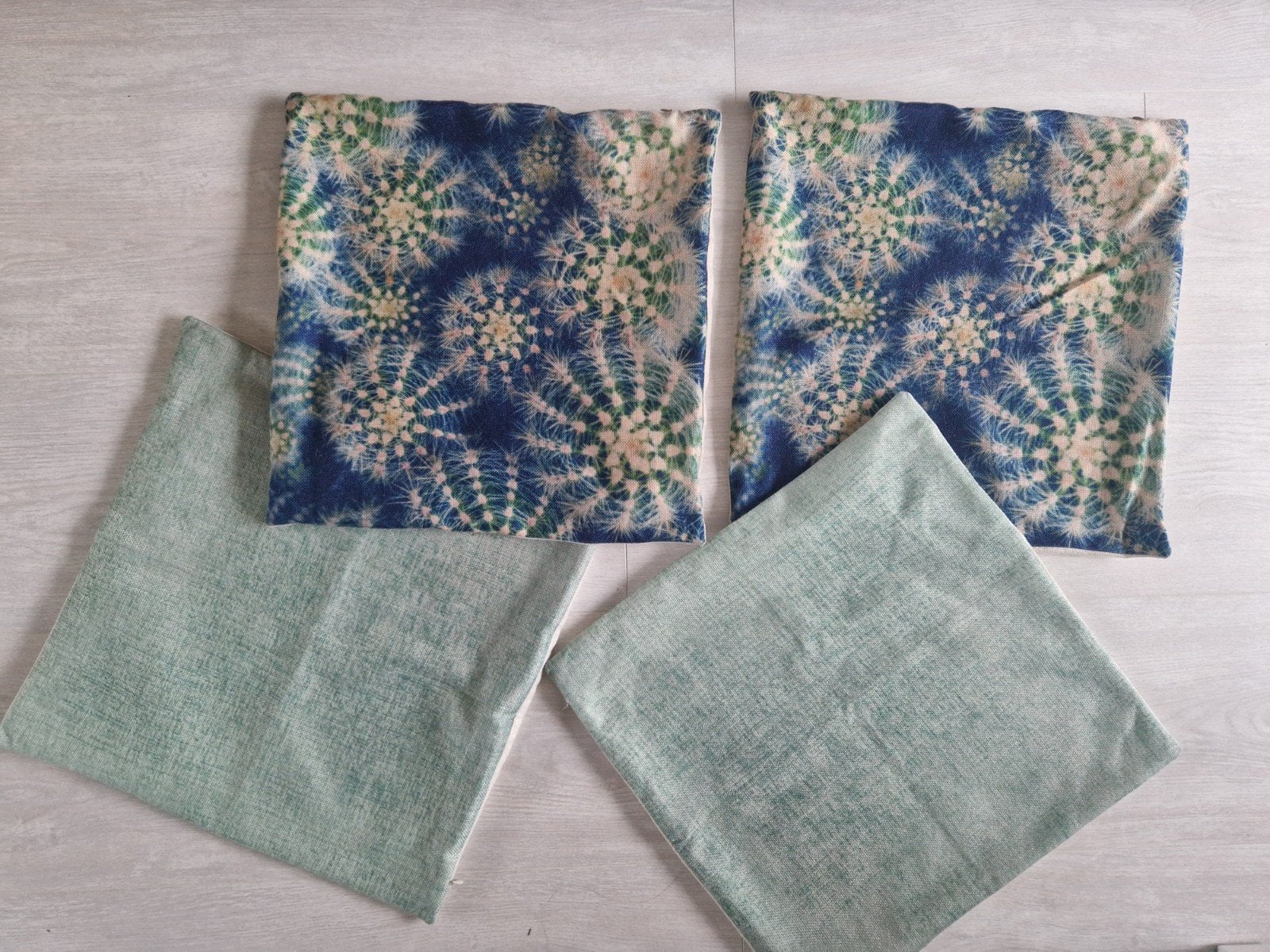 Set van 4  ZGAN kussenhoezen Cactus, Met print, Ophalen of Verzenden, Zo goed als nieuw, Groen