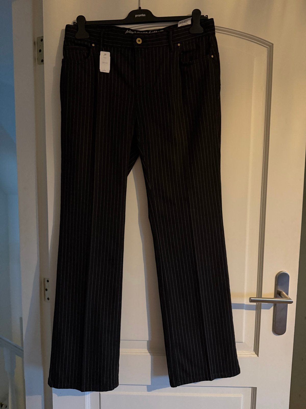 Rosner Bootcut Broek Zwart met Pinstripes 44, Zwart, Maat 42/44 (L), Nieuw, Ophalen of Verzenden