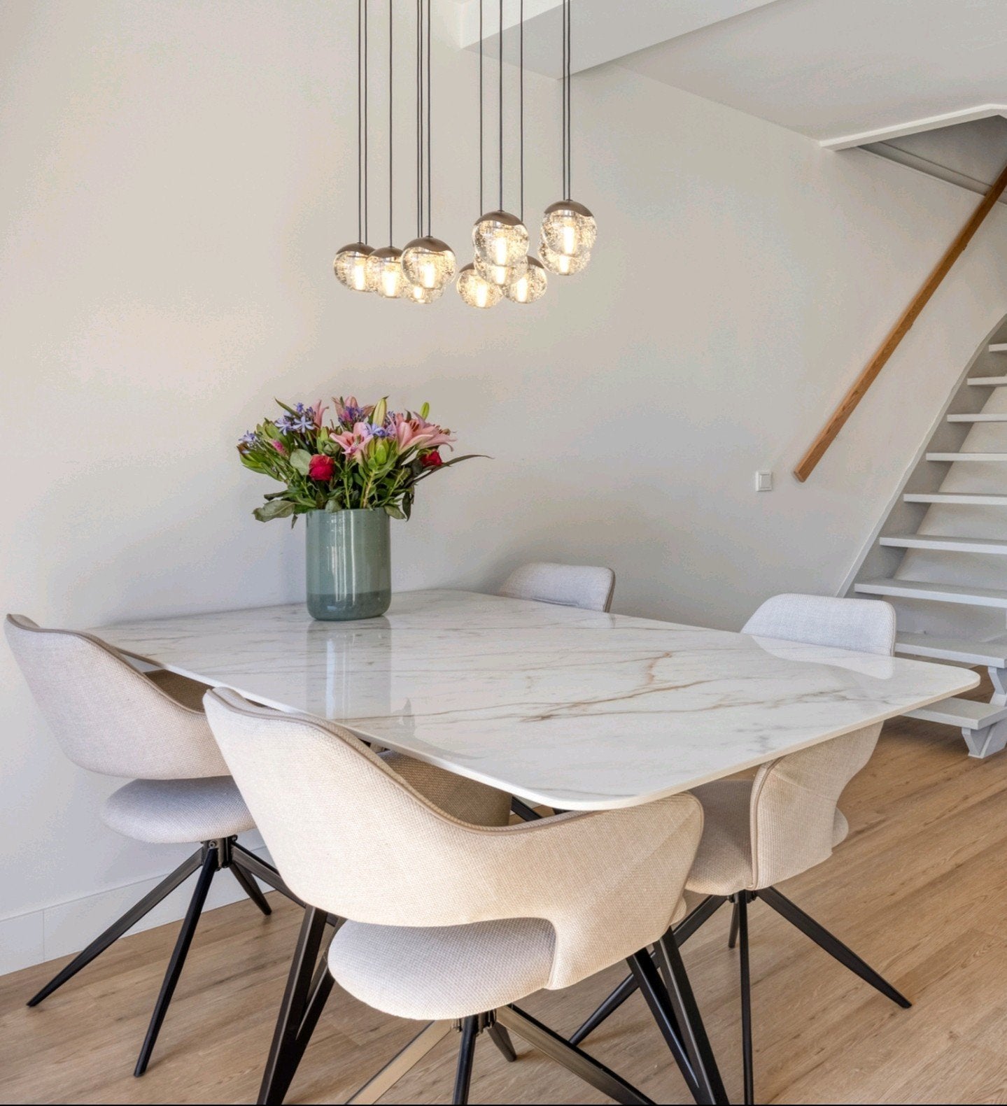 table du sud Eettafel (200x90cm) met 6 stoelen, Huis en Inrichting, Ophalen, 200 cm of meer, 50 tot 100 cm, Zo goed als nieuw