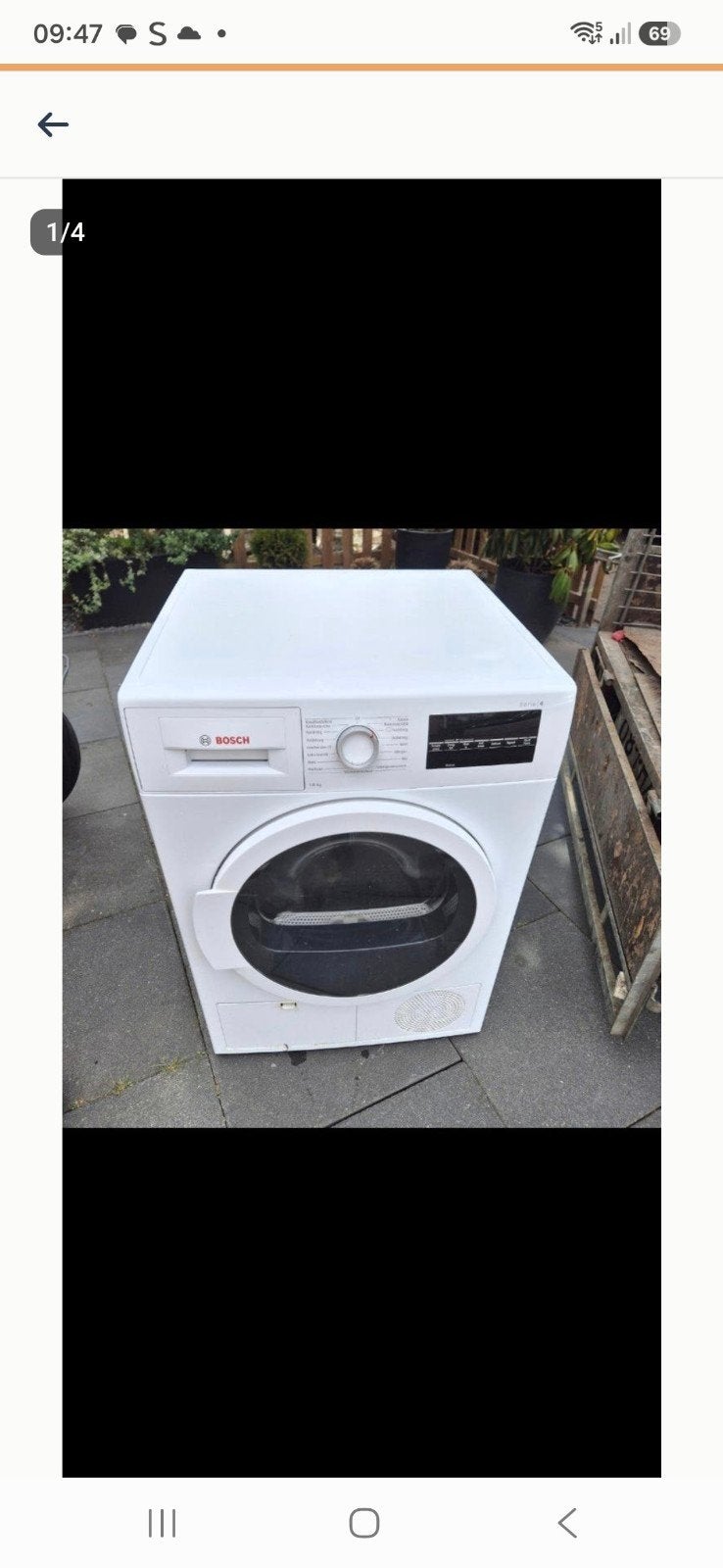 bosch condensdroger voor onderdelen, 6 tot 8 kg, Ophalen, Condens, 85 tot 90 cm
