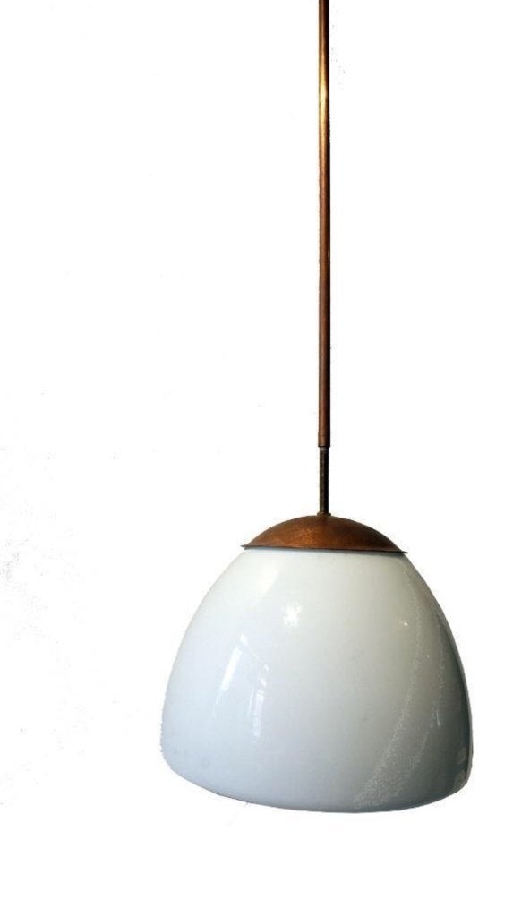 Art Deco schoollamp - Jaren 20 / 30 - Handgemaakt - Opaline, Gebruikt, Glas, Art Deco, E27 (groot)