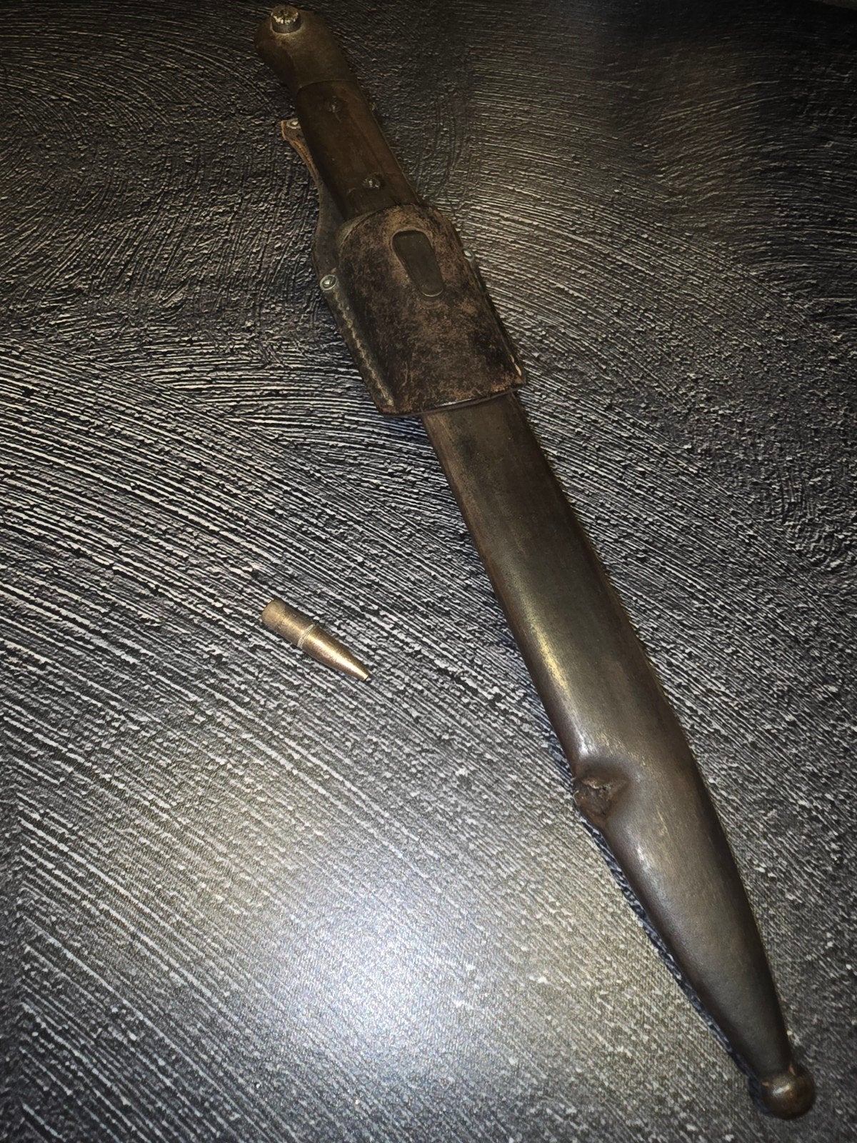 Duitse k98 bajonet met kogelinslag. Oorlogsbuit, Verzamelen, Militaria | Tweede Wereldoorlog, Ophalen of Verzenden, Landmacht