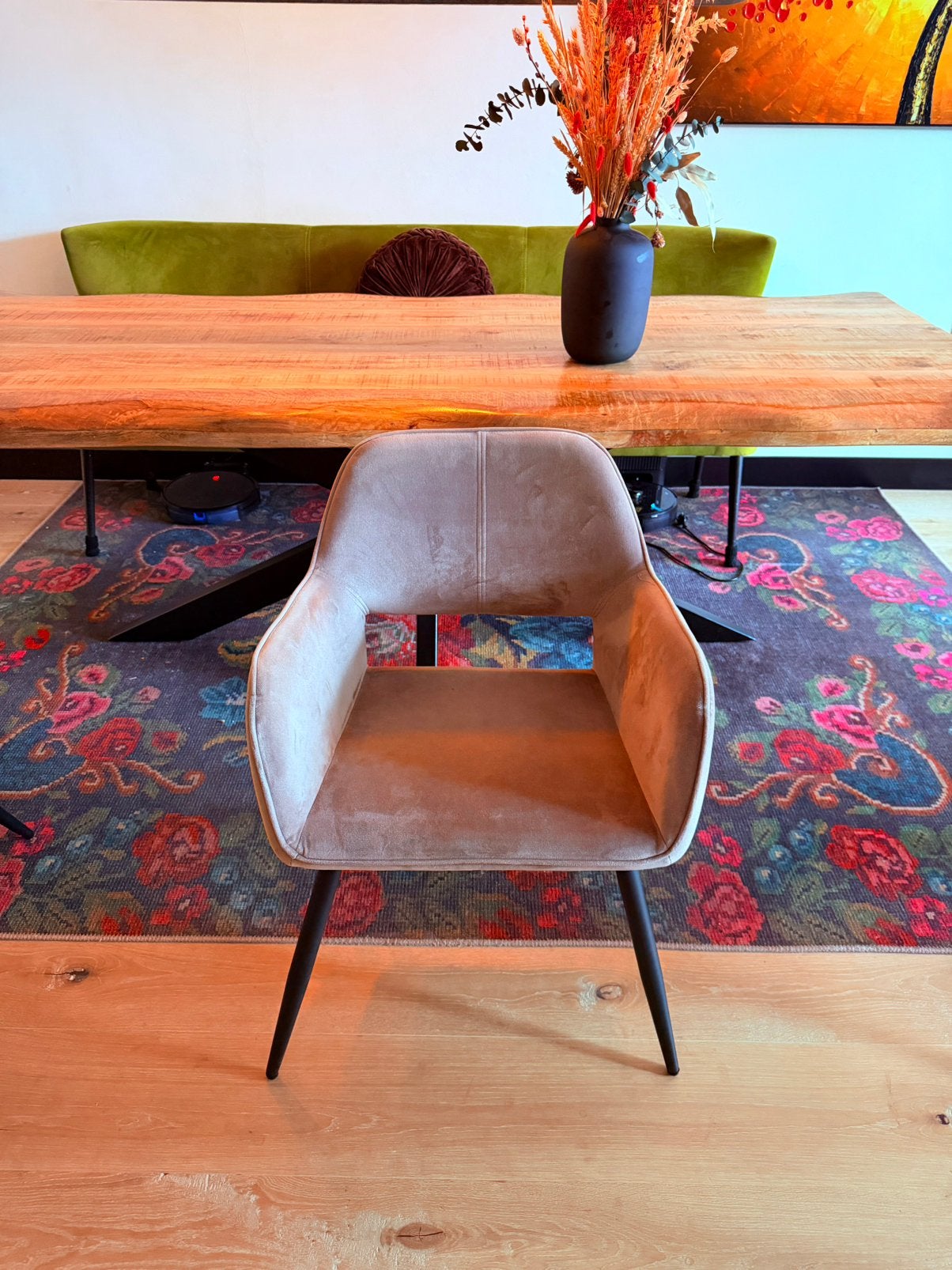 4 Vera eetkamerstoelen, Huis en Inrichting, Beige luxe, Bruin, Ophalen of Verzenden, Zo goed als nieuw