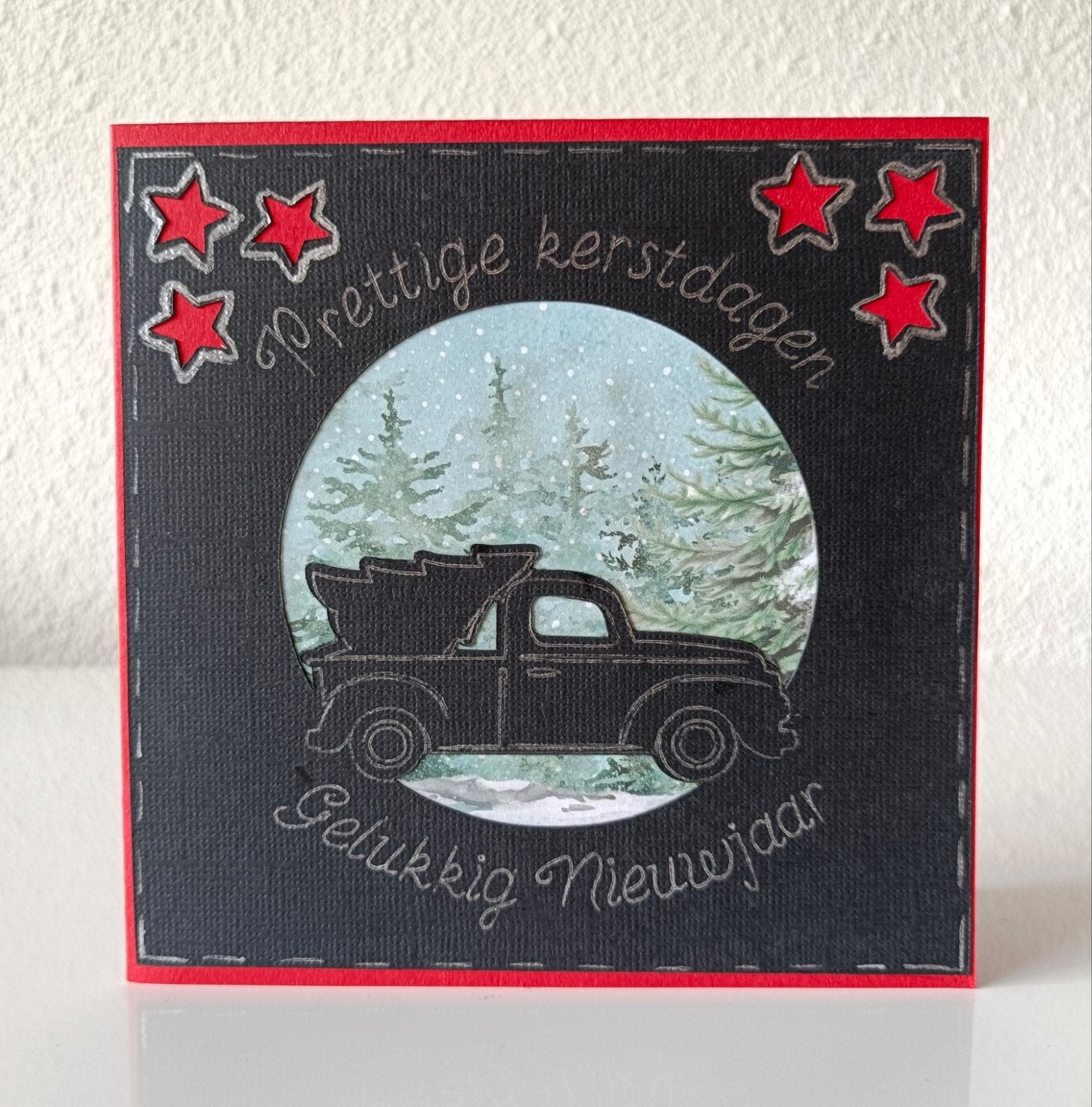 Kerstkaart met truck, Ophalen of Verzenden, Nieuw, Kerst