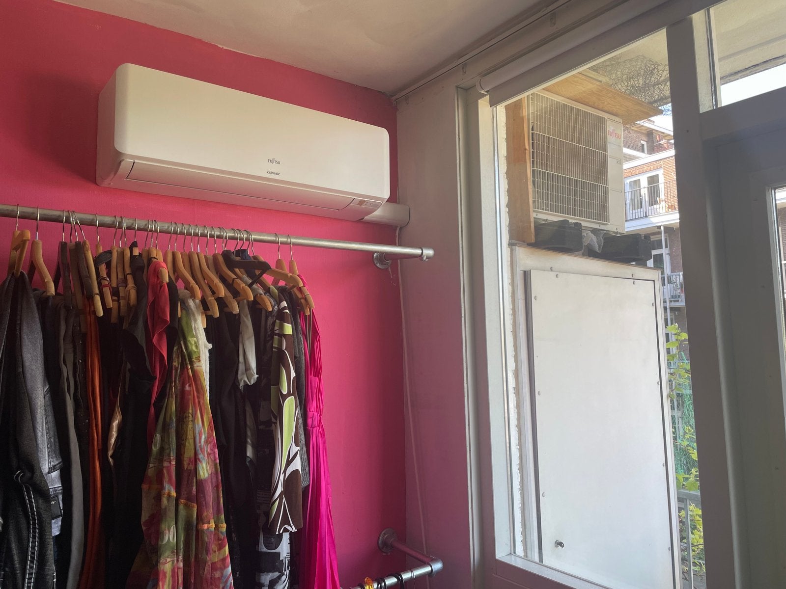 Fujitsu wand Airconditioner verwarmt en verkoelt, Witgoed en Apparatuur, Airco's, Gebruikt, Wandairco, Minder dan 60 m³, 3 snelheden of meer