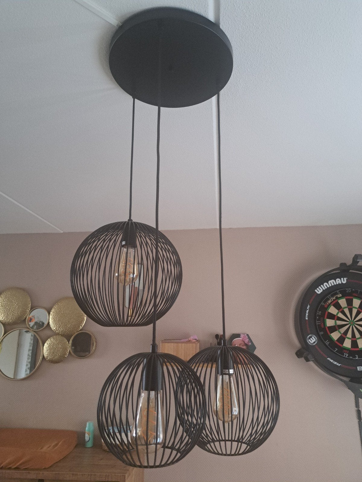 GAMMA hanglamp Nikki zwart Ø60 cm, Ophalen, Gebruikt, Industriele, 50 tot 75 cm