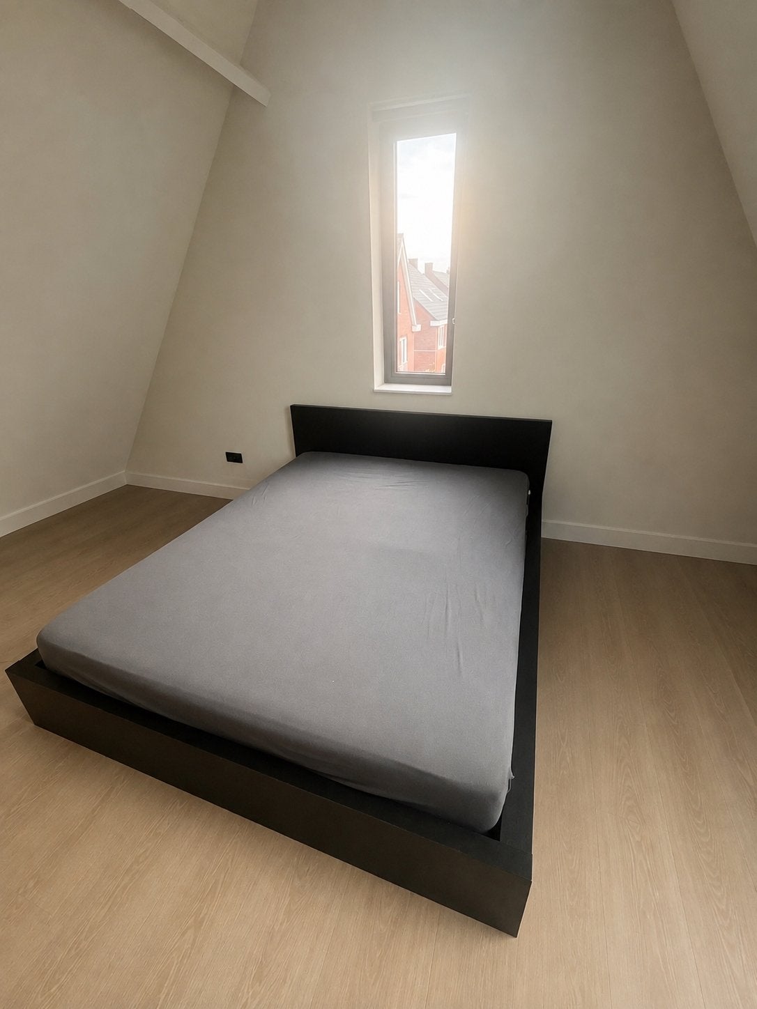 IKEA MALM Bedframe 160x200 cm zwart/bruin (excl. matras), Ophalen, Gebruikt, Zwart, Tweepersoons