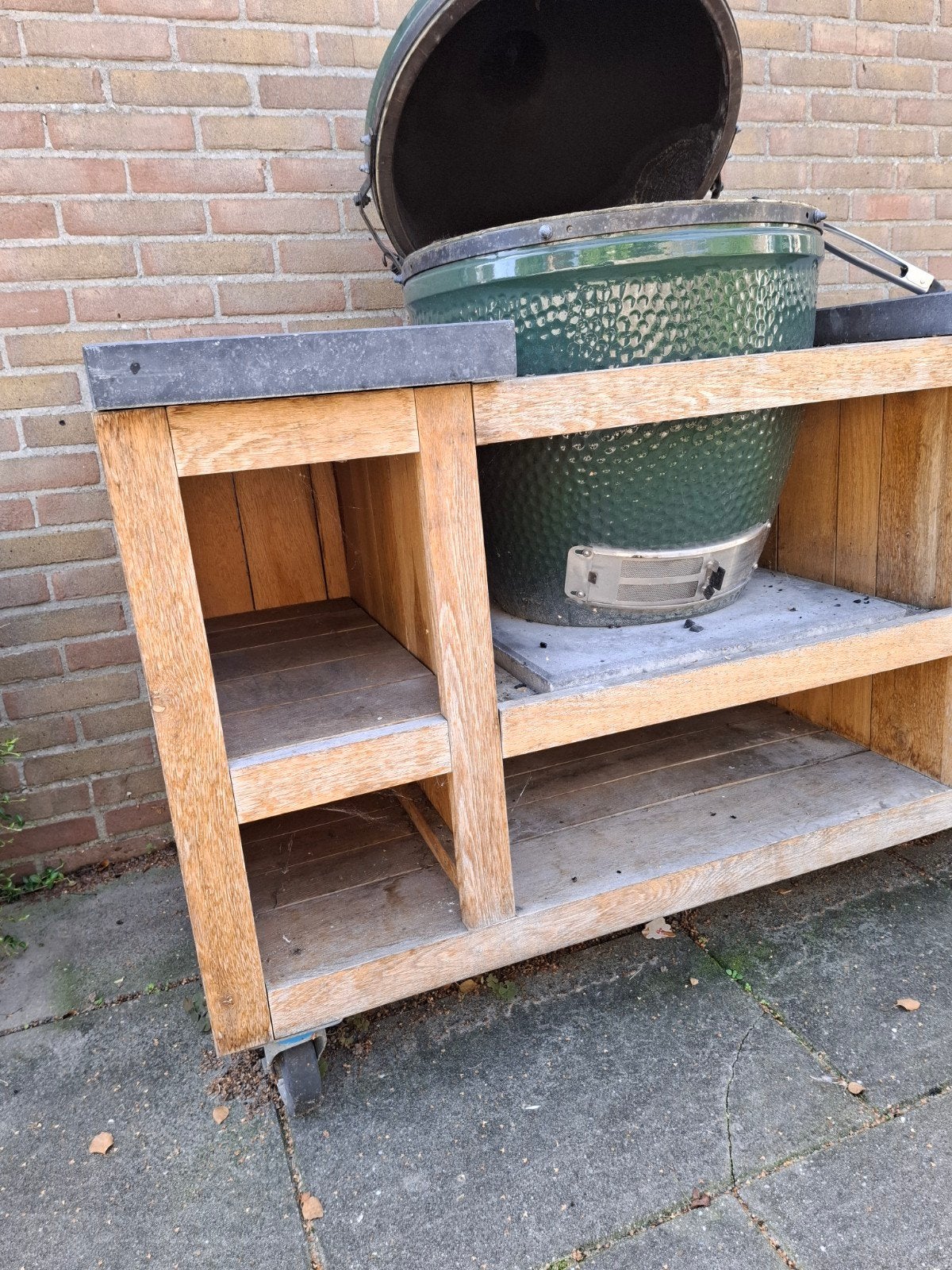 Meubel Big Green Egg BBQ Eikenhout voor buiten, Ophalen, Gebruikt, Maatwerk