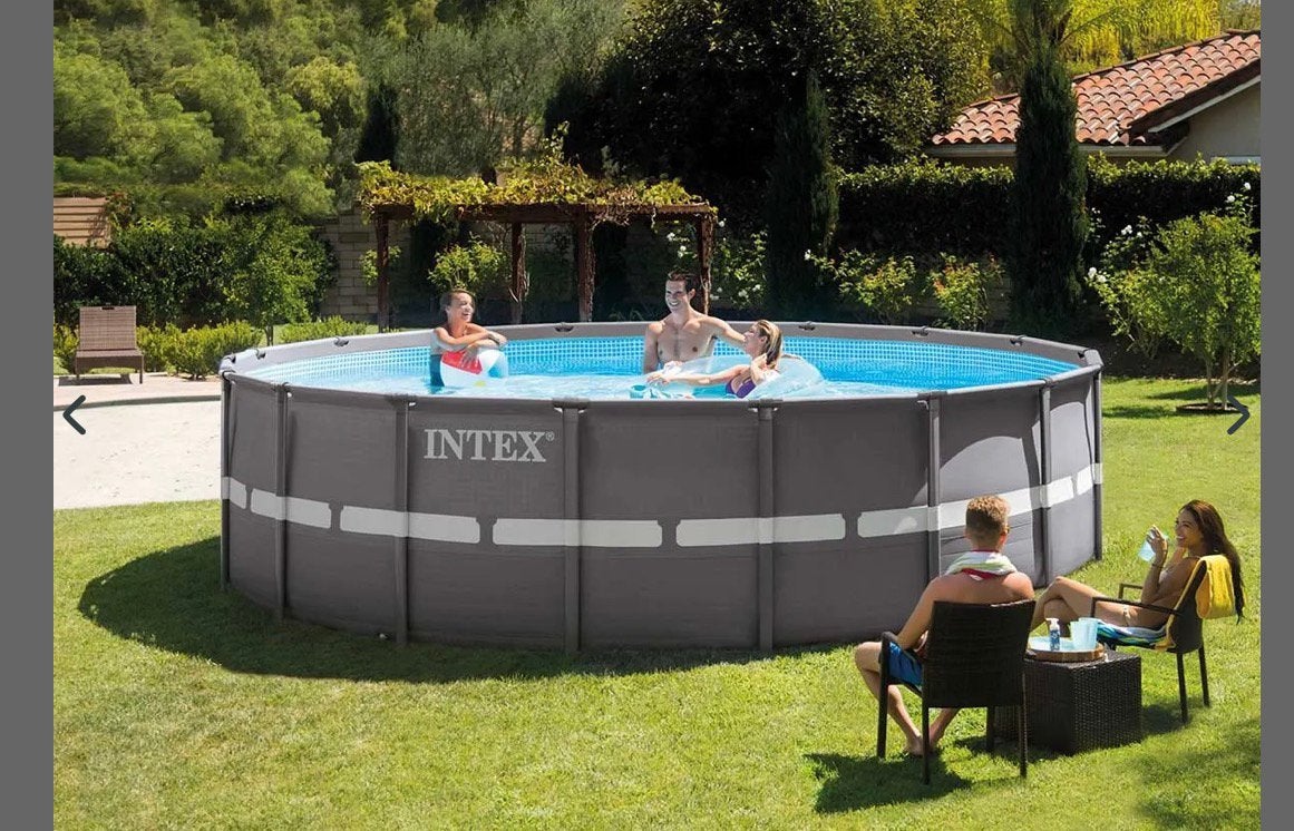 Intex zwembad 4.3x 1.07 mtr met veel toebehoren, Gebruikt, Rond, 300 cm of meer, Ophalen