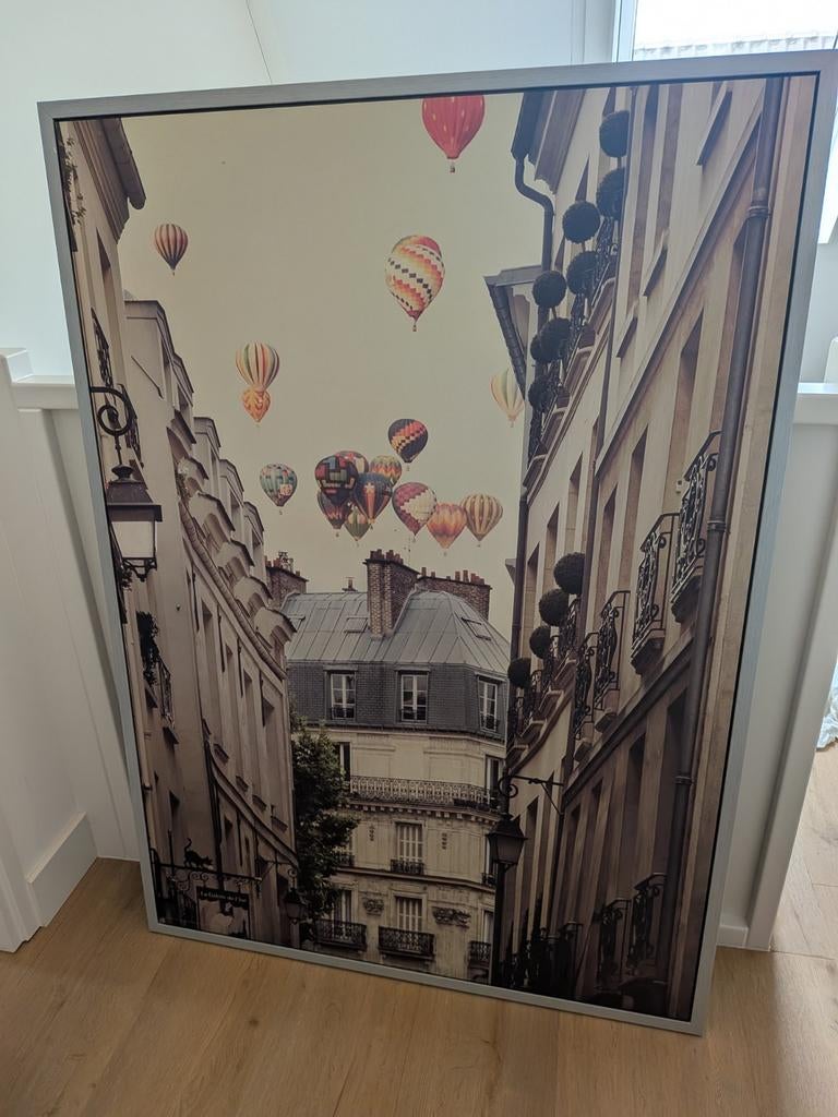Schilderij Parijs met luchtballonnen, Antiek en Kunst, Ophalen