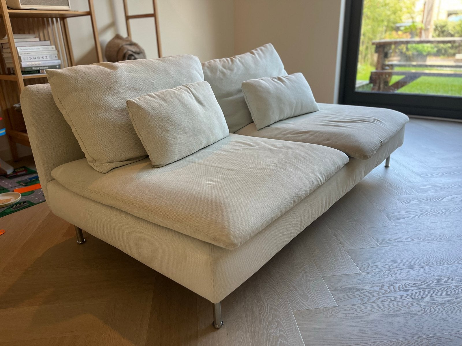 IKEA Söderhamn 2-zitsbank - Gebruikt, wasbeurt nodig, Gebruikt, Tweepersoons, Ophalen of Verzenden, Rechte bank