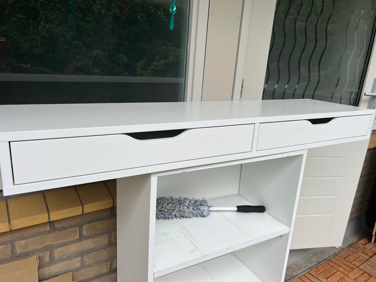 IKEA EKBY ALEX tafeltje met 2 lades + dragers, Huis en Inrichting, Bureaus, Ophalen, Gebruikt, Met lades, Spaanplaat of MDF