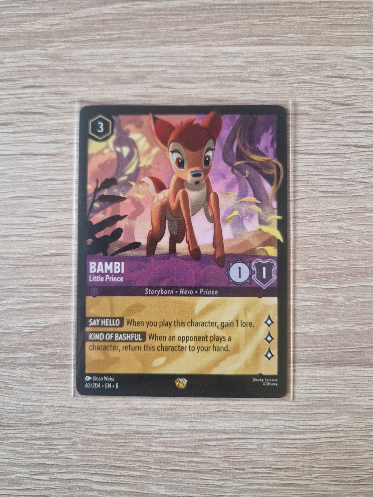 Bambi little prince #63 8JAF lorcana disney, Ophalen of Verzenden, Zo goed als nieuw, Losse kaart