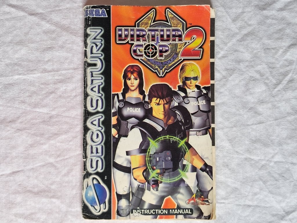 Virtua Cop 2 Handleiding / Manual - SEGA Saturn, Spelcomputers en Games, Games | Sega, Gebruikt, Shooter, Verzenden, 2 spelers