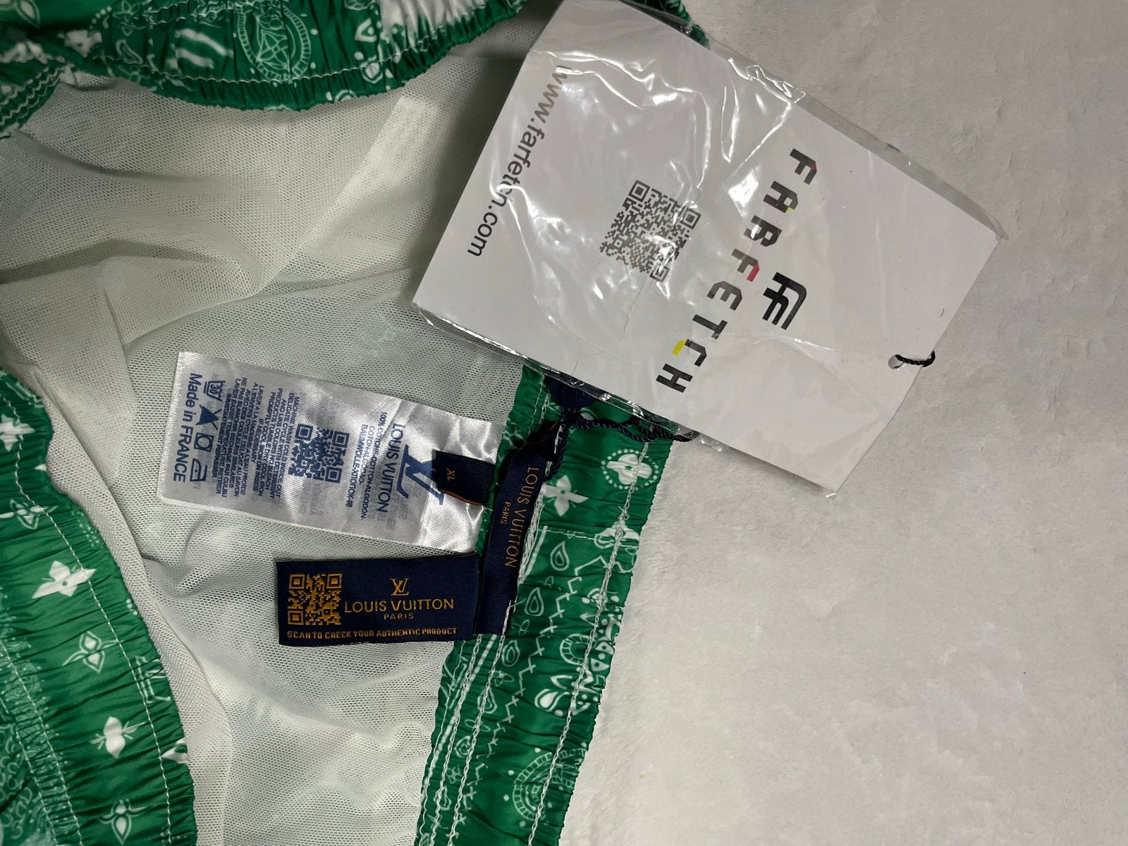 Groene Louis Vuitton stijl zwemshort - Maat XL, Kleding | Heren, Badmode en Zwemkleding, Ophalen, Maat 56/58 (XL), Groen, Zwemshort