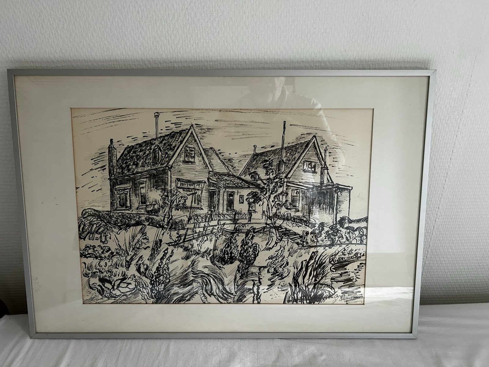 Inkttekeningen A.J. Zoutewelle uit 1972, Ophalen, Tekening, Pentekening, Origineel