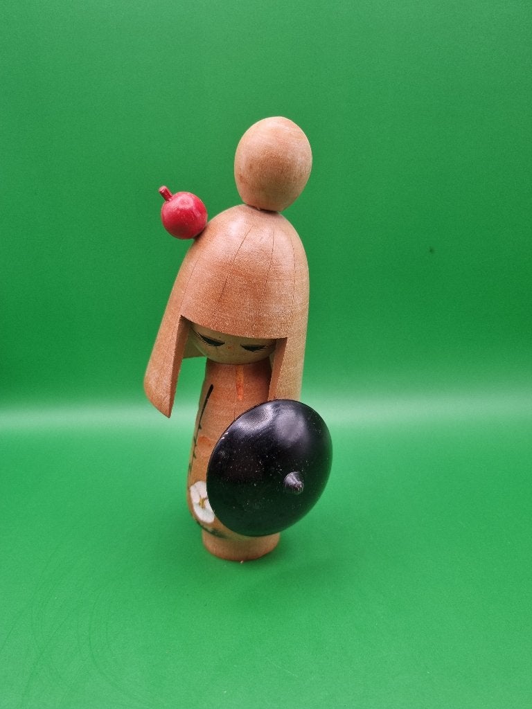 Vintage kokeshi van Hajime Miyashita, Hout, 16 cm, Geschilderd, Ophalen of Verzenden