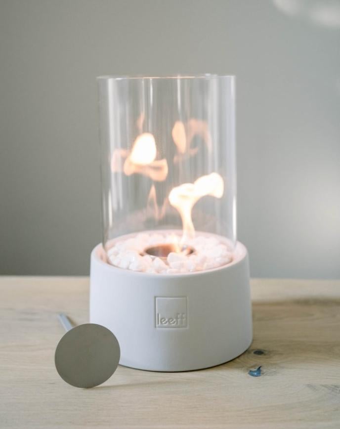 Leeff Stonefire Wit haardvuur tafelhaard buiten bio-ethanol, Ophalen, Nieuw, Vrijstaande haard, Gelhaard