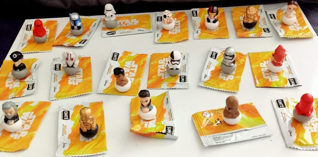 18 Rollinz star wars met zakjes (2018) (missen twee rollinz), Verzamelen, Ophalen of Verzenden, Zo goed als nieuw, Actiefiguurtje
