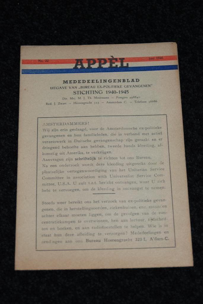 Appél Stichting 1940 - 1945, Ophalen of Verzenden, Overige soorten, Nederland, Boek of Tijdschrift