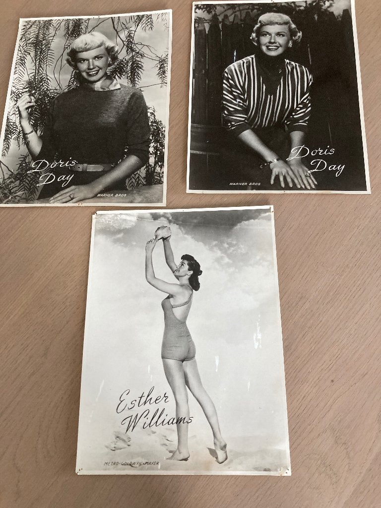 3 oude foto's filmsterren, Verzenden, Gebruikt, Film, Foto of Kaart