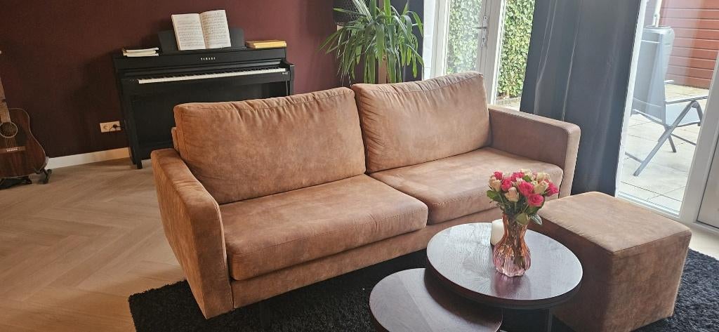 Bank Collin 2,5 zits - cognac, Ophalen, Gebruikt, Driepersoons, 75 tot 100 cm