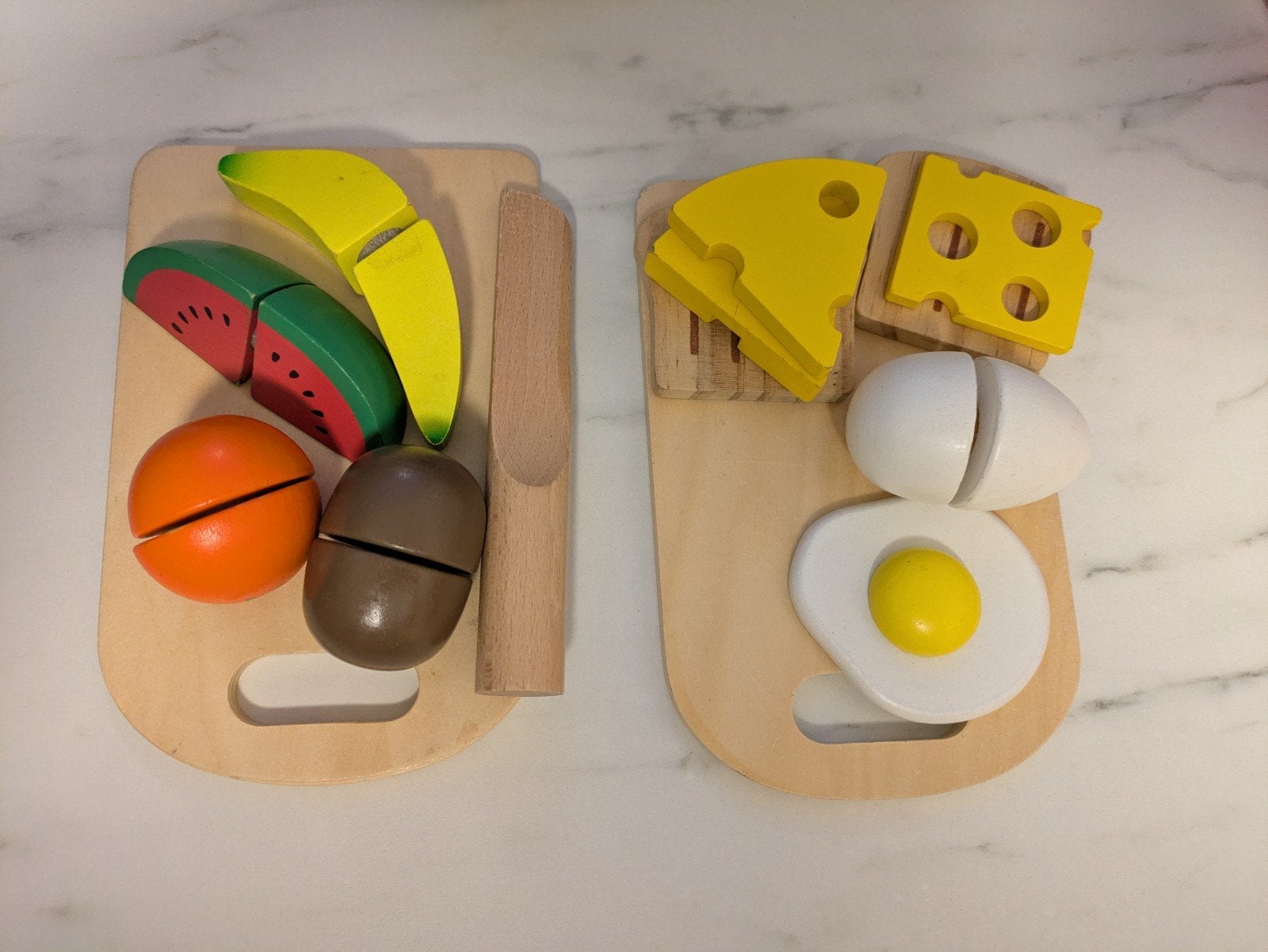 Houten snijset speelgoed fruit en kaas, Ophalen of Verzenden, Zo goed als nieuw, Overige typen