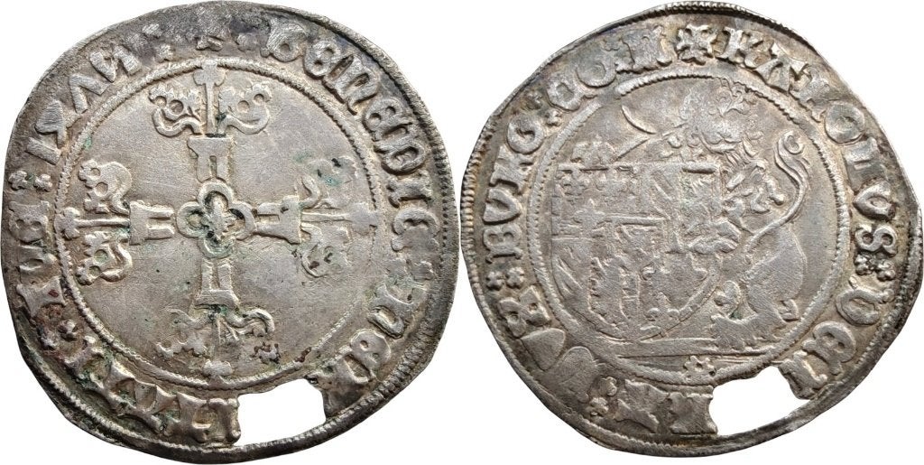 Vuurijzer 1475, Vlaanderen, Karel de Stoute, Ophalen of Verzenden, België, Losse munt, Zilver