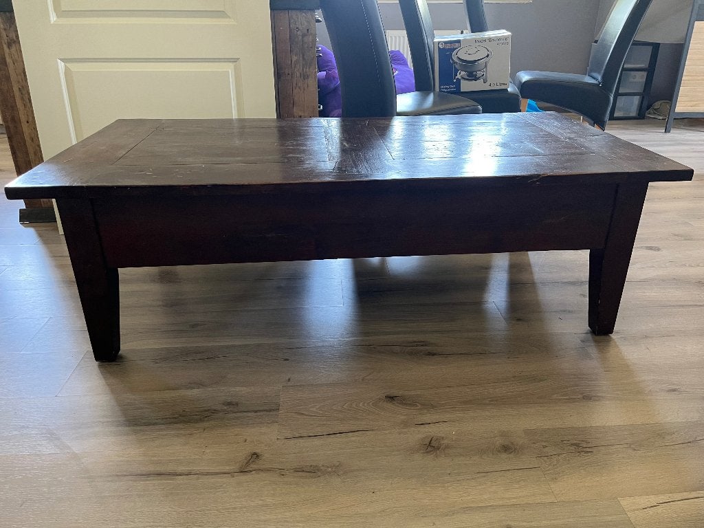 Robuuste salontafel 160 x 80 cm., Huis en Inrichting, Tafels | Salontafels, Ophalen, Gebruikt, 50 tot 75 cm, 50 tot 100 cm