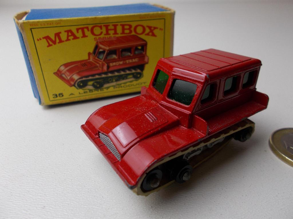 1965 Matchbox Series Lesney Nr. 35 SNOW TRACK +ORIG. DOOSJE!, Ophalen of Verzenden, Zo goed als nieuw, Bus of Vrachtwagen, Lesney