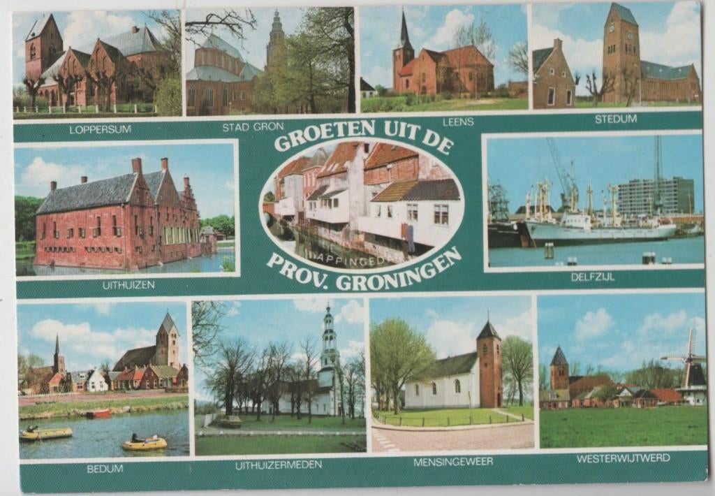 Groningen Loppersum Leens  Stedum Uithuizen Delfzijl Bedum, Verzenden, 1980 tot heden, Gelopen, Groningen