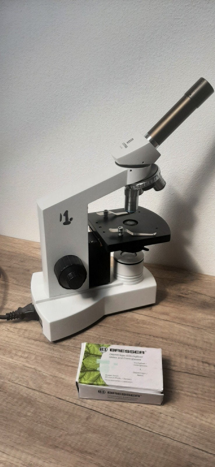 Euromex Biologische Microscoop met Bresser Objectglaasjes, Ophalen, Zo goed als nieuw, Biologische microscoop