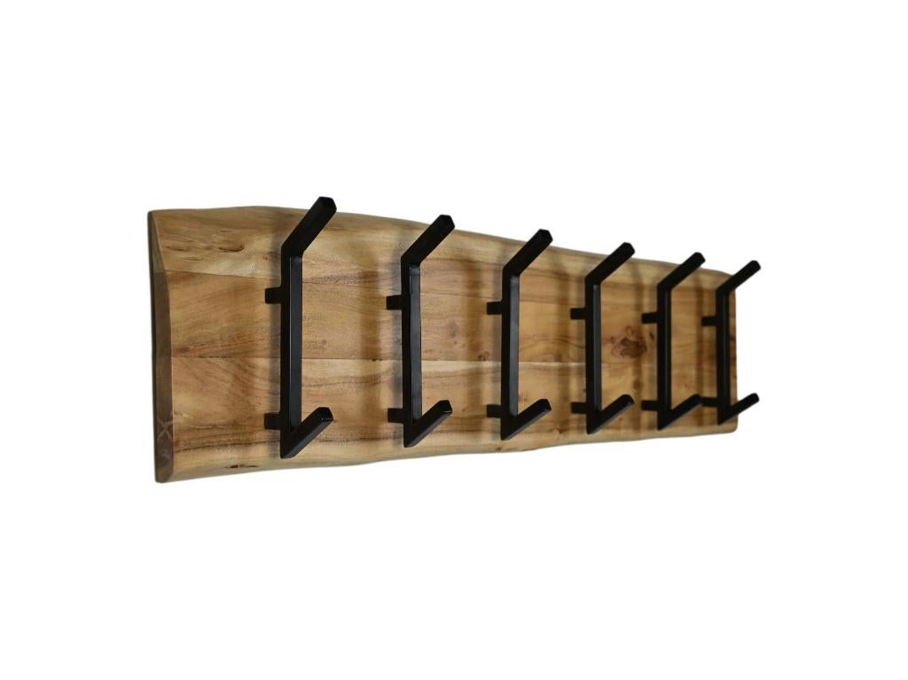 Kapstok Acaciahout/metaal 100cm, Wandkapstok, Verzenden, Nieuw, Minder dan 100 cm