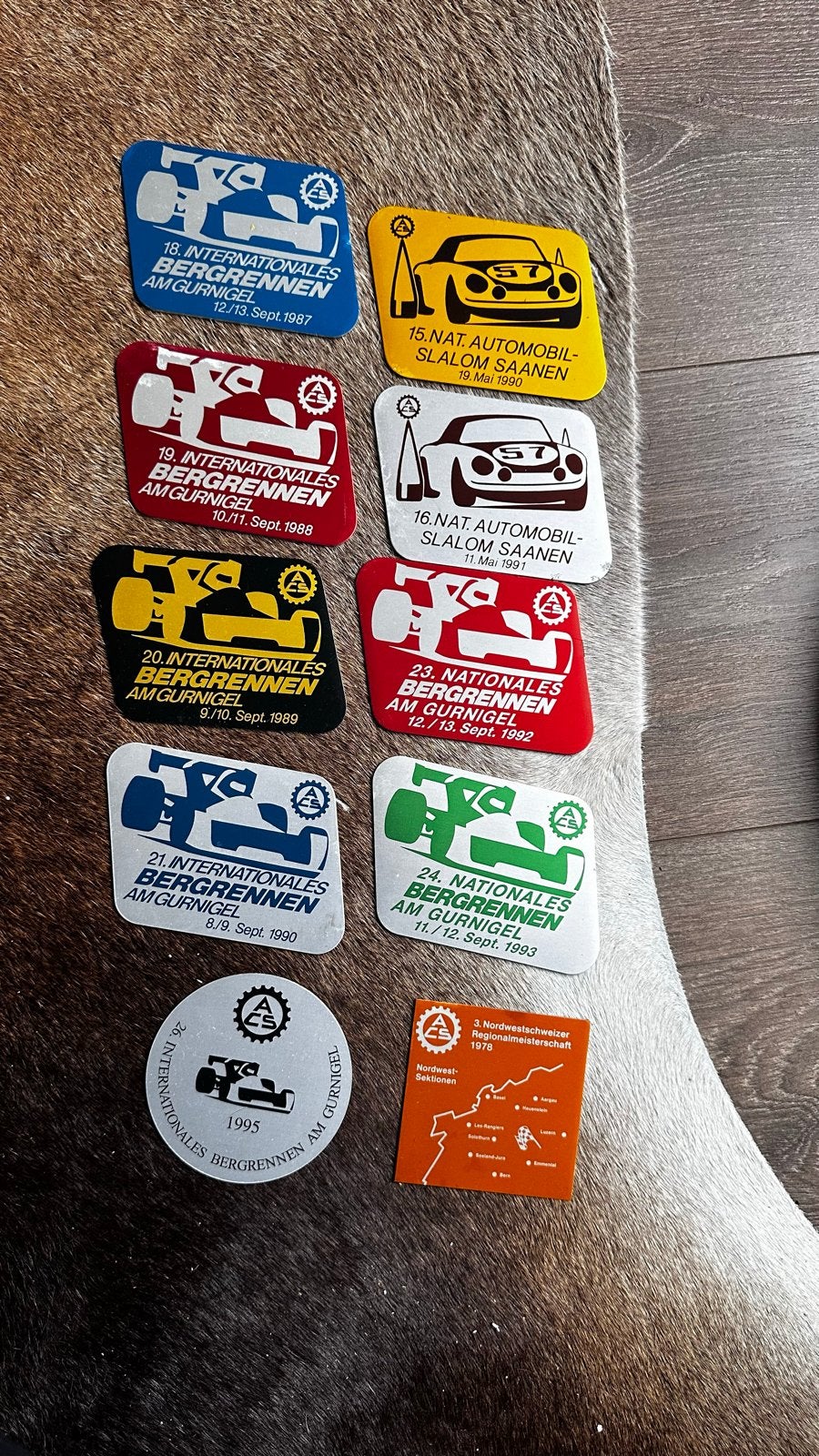 ACS auto en Formule 1 alminium badges - Bergrennen Slalom, Verzamelen, Ophalen, Gebruikt, Auto's