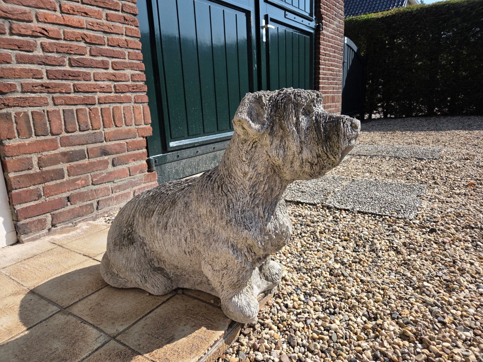 Betonnen hondenbeeld voor tuin of terras, Ophalen, Gebruikt, Beton, Dierenbeeld